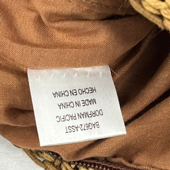 Cappelli Straworld Woven Crossbody Bag Brown Raffia Boho Festival 8x10 Zip Strap - Picture 9 of 14